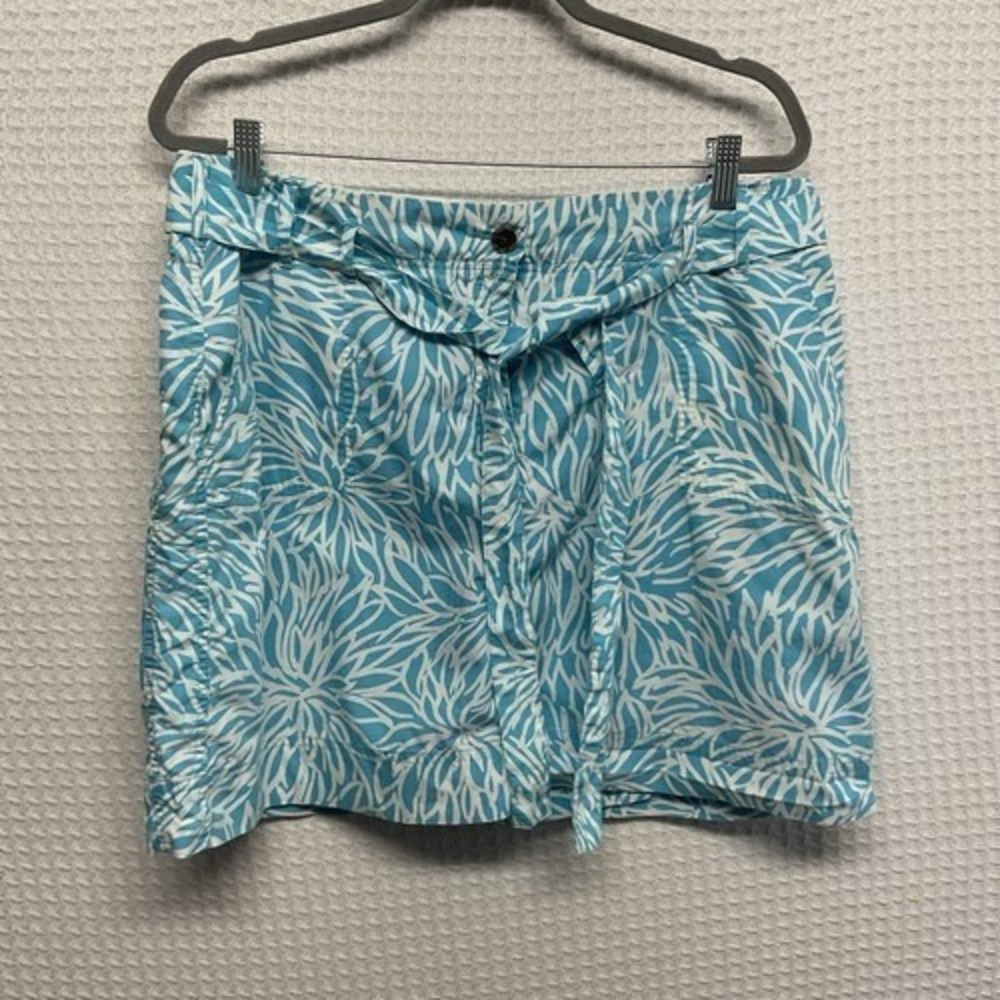 Lands' End Blue/White Floral Belted Pickleball Golf Skort Women 16 Sri Lanka
